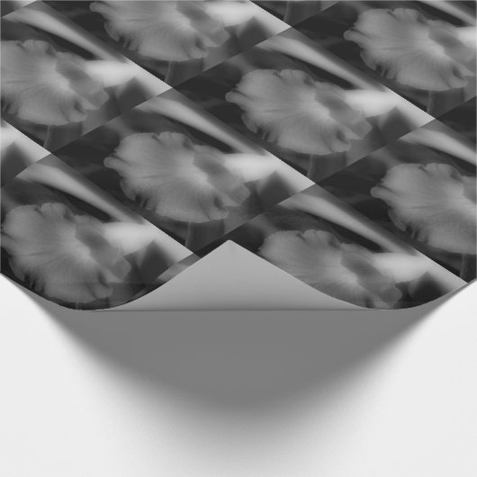 白と黒の蘭の花 ラッピングペーパー (角)