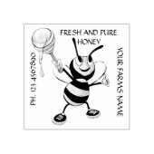 白と黒の蜂蜜のゴム印 ラバースタンプ (インプリント)