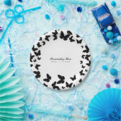 白と黒の蝶のカスタムパーティー ペーパープレート (パーティー)