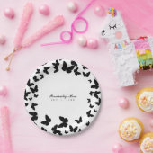 白と黒の蝶のカスタムパーティー ペーパープレート (パーティー)