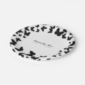 白と黒の蝶のカスタムパーティー ペーパープレート (アングル)