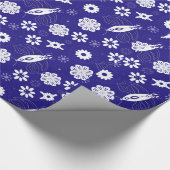 白と黒の蝶のシームレスなパターン ラッピングペーパー (角)