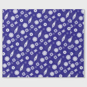 白と黒の蝶のシームレスなパターン ラッピングペーパー (フラット)