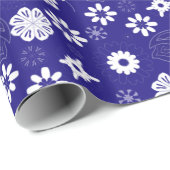 白と黒の蝶のシームレスなパターン ラッピングペーパー (ロールコーナー)