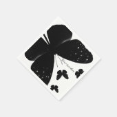 白と黒の蝶シックカスタムパーティー スタンダードカクテルナプキン (角)
