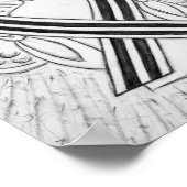 白と黒の認識度リボンエンジェルポスター ポスター (角)