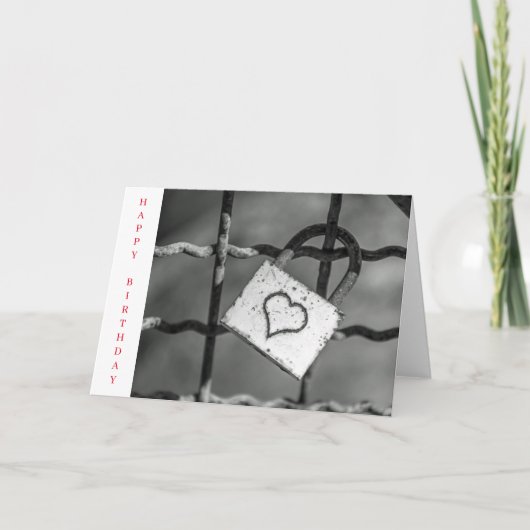 白と黒の誕生日カードにラブロック カード (正面)