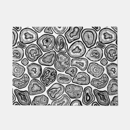 白と黒の輪切り ドアマット (正面)