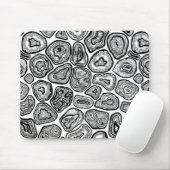 白と黒の輪切り マウスパッド (マウス)
