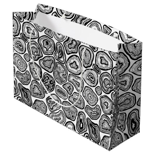 白と黒の輪切り ラージペーパーバッグ (裏面アングル)