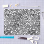 白と黒の輪切り 薄葉紙 (クラフト)