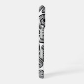 白と黒の輪切り iPhone 16ケース (右側面)