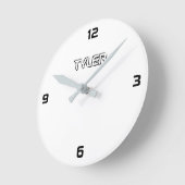 白と黒の輪郭でのDIY名 ラウンド壁時計 (傾斜)