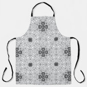 白と黒の透かし模様のElsa エプロン (正面)