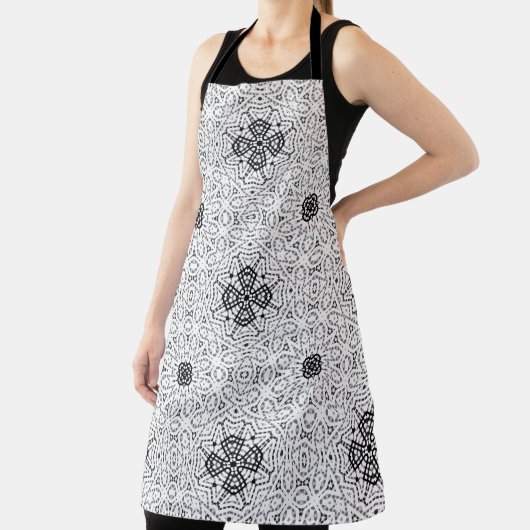 白と黒の透かし模様のElsa エプロン (インサイチュ)