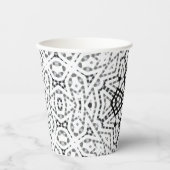 白と黒の透かし模様のElsa 紙コップ (正面)