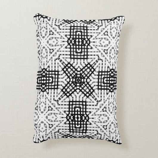 白と黒の透かし模様Anna アクセントクッション (裏面(縦))