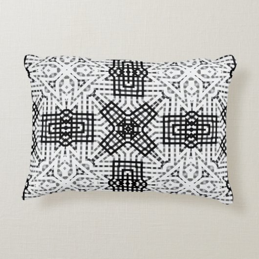 白と黒の透かし模様Anna アクセントクッション (裏面)