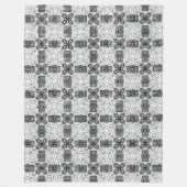 白と黒の透かし模様Anna フリースブランケット (正面)