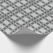 白と黒の透かし模様Anna ラッピングペーパー (角)