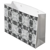 白と黒の透かし模様Anna ラージペーパーバッグ (裏面アングル)