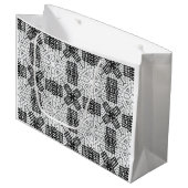 白と黒の透かし模様Anna ラージペーパーバッグ (正面アングル)