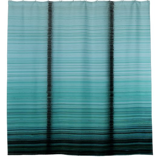 白と黒の金属棒 シャワーカーテン (正面)