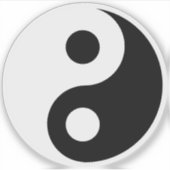 白と黒の陰陽のシンボル シール (正面)