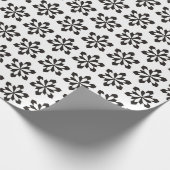 白と黒の雪の結晶模様 ラッピングペーパー (角)