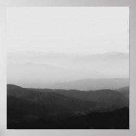 白と黒の霧の水平線 ポスター