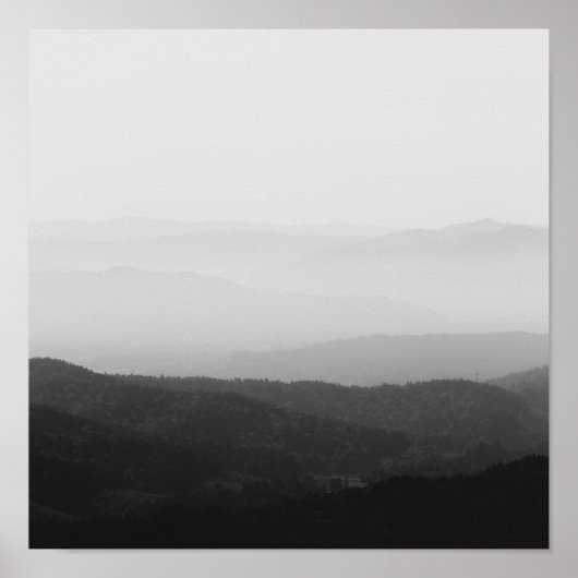 白と黒の霧の水平線 ポスター (正面)