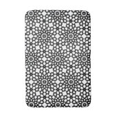 白と黒の鮮明な雪の結晶パターン バスマット (正面縦)