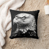 白と黒の鷹 クッション (ブランケット)
