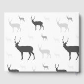 白と黒の鹿のシルエット ゲストブック – ラスティック (裏面)