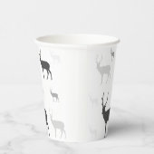 白と黒の鹿シルエット装飾用クッション 紙コップ (右)