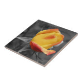 白と黒の黄色のバラのつぼみ タイル (側面)