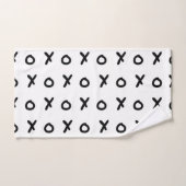 白と黒のX O XO X&Oのかわいいトレンド バスタオルセット (ハンドタオル)