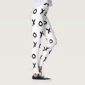 白と黒のX O XO X&Oのかわいいトレンド レギンス (右)