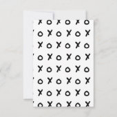 白と黒のX O XO X&OのトレンディなRSVP返信 出欠カード (裏面)