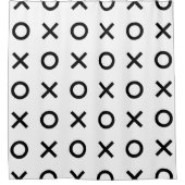 白と黒のXsとOs シャワーカーテン (正面)