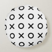 白と黒のXsとOs ラウンドクッション (裏面)