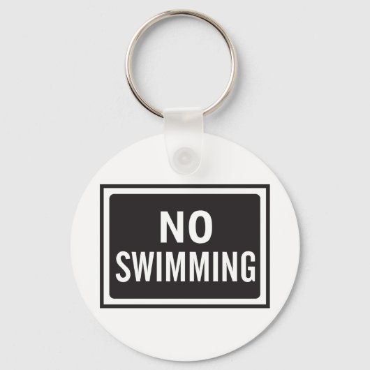 白と黒はっきりしたの水泳記号警告なし キーホルダー (裏面)