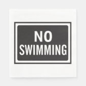 白と黒はっきりしたの水泳記号警告なし スタンダードランチョンナプキン (正面)