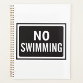 白と黒はっきりしたの水泳記号警告なし プランナー手帳 (正面)