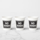 白と黒はっきりしたの水泳記号警告なし 紙コップ