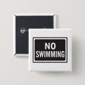 白と黒はっきりしたの水泳記号警告なし 缶バッジ (正面&裏面)