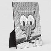 白と黒を使った新聞社のフクロウ フォトプラーク (側面)