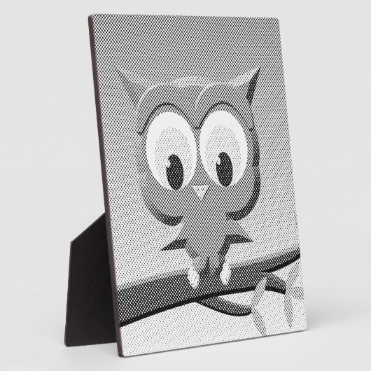 白と黒を使った新聞社のフクロウ フォトプラーク (側面)