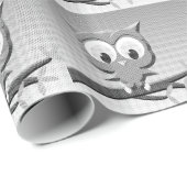 白と黒を使った新聞社のフクロウ ラッピングペーパー (ロールコーナー)