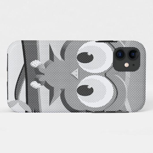 白と黒を使った新聞社のフクロウ Case-Mate iPhoneケース (裏面(横))